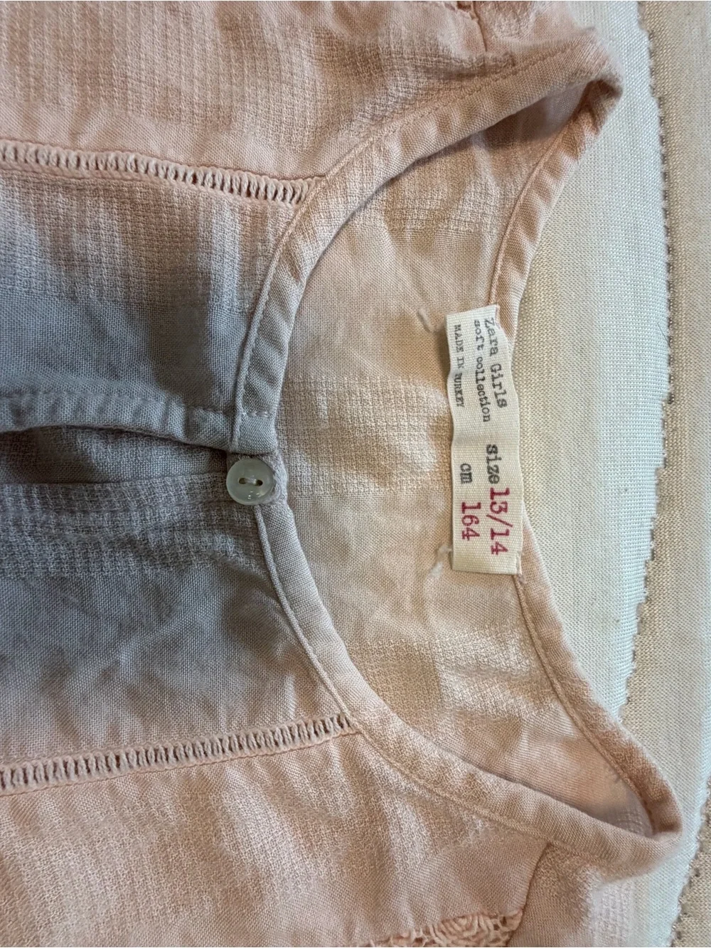 Zara Light Blush Button-Front Sleeveless Top $4/25